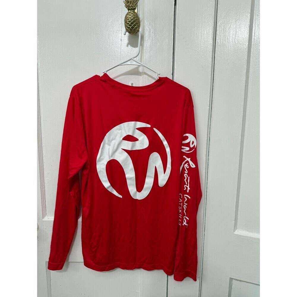 TEAM adult size, large resort, world, Catskill, red, long sleeve shirt